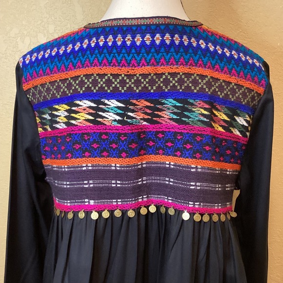 HARPER & SLOANE BLOUSE TOP, Colorful Boho Embroidered Jacket, Size Large - Picture 5 of 6